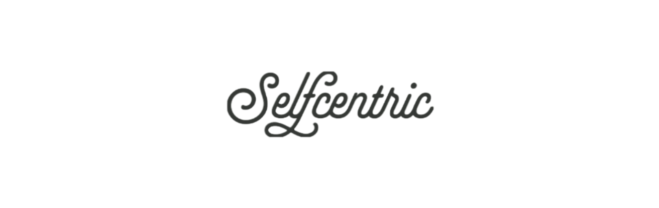 Black 'Selfcentric' logo on a white background